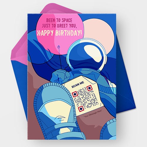 Birthday Card - Blast Off to a Stellar Birthday: Our Astronaut-Themed Cards Have Landed